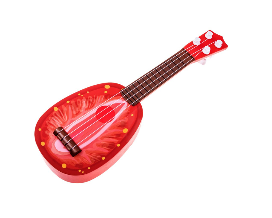 Bērnu ukulele – krāsaina rotaļlieta ar dažādiem dizainiem, kas palīdz apgūt pirmās mūzikas prasmes.