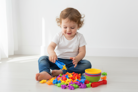 Montessori dinozauru figūriņu komplekts bērniem krāsu un skaitīšanas apguvei