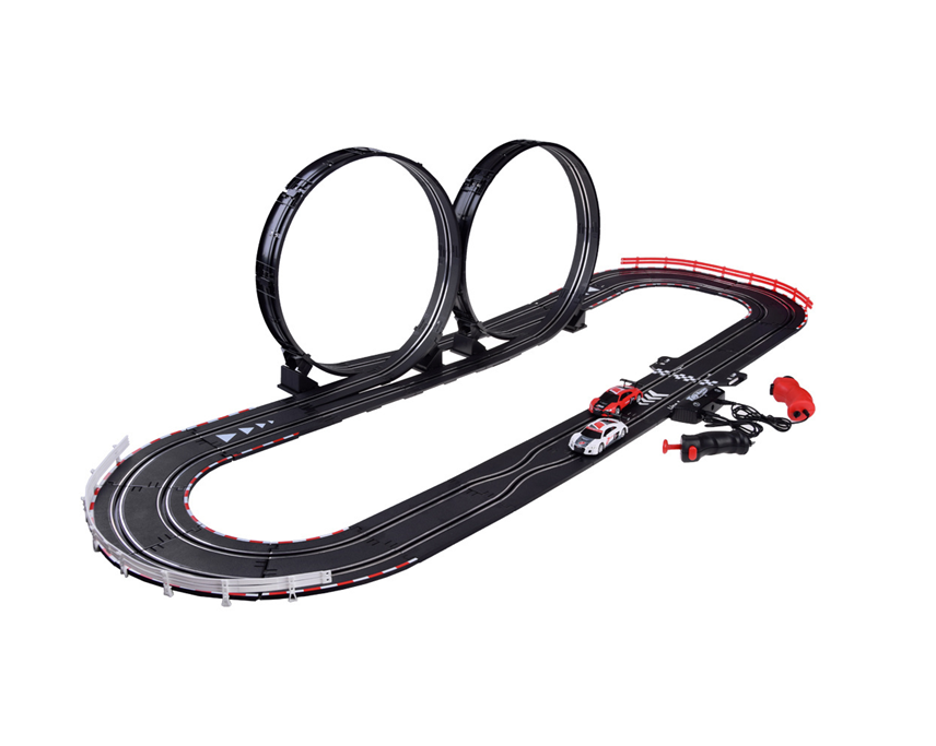 Elektriskā autosacīkšu trase bērniem 4,5 m ar diviem Audi auto un vadības pultīm