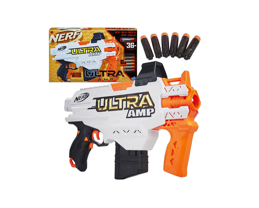 Hasbro Nerf Ultra AMP šautriņu pistole bērniem ar 6 šautriņām – rotaļlieta aktīvām spēlēm
