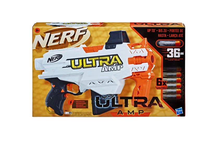 Hasbro Nerf Ultra AMP šautriņu pistole bērniem ar 6 šautriņām – rotaļlieta aktīvām spēlēm