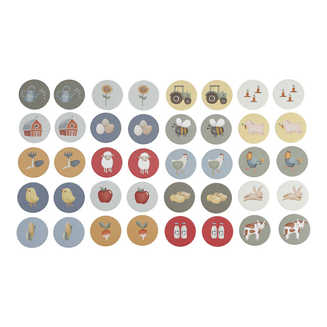 Little Dutch atmiņas spēle Mazā ferma – izglītojoša bērnu galda spēle ar fermas dzīvniekiem un ilustrācijām