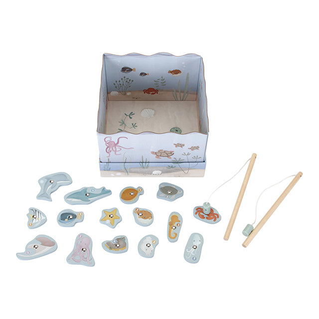 Little Dutch koka makšķerēšanas spēle bērniem – krāsaina rotaļlieta ar jūras dzīvniekiem, kas attīsta motoriku un koncentrēšanos