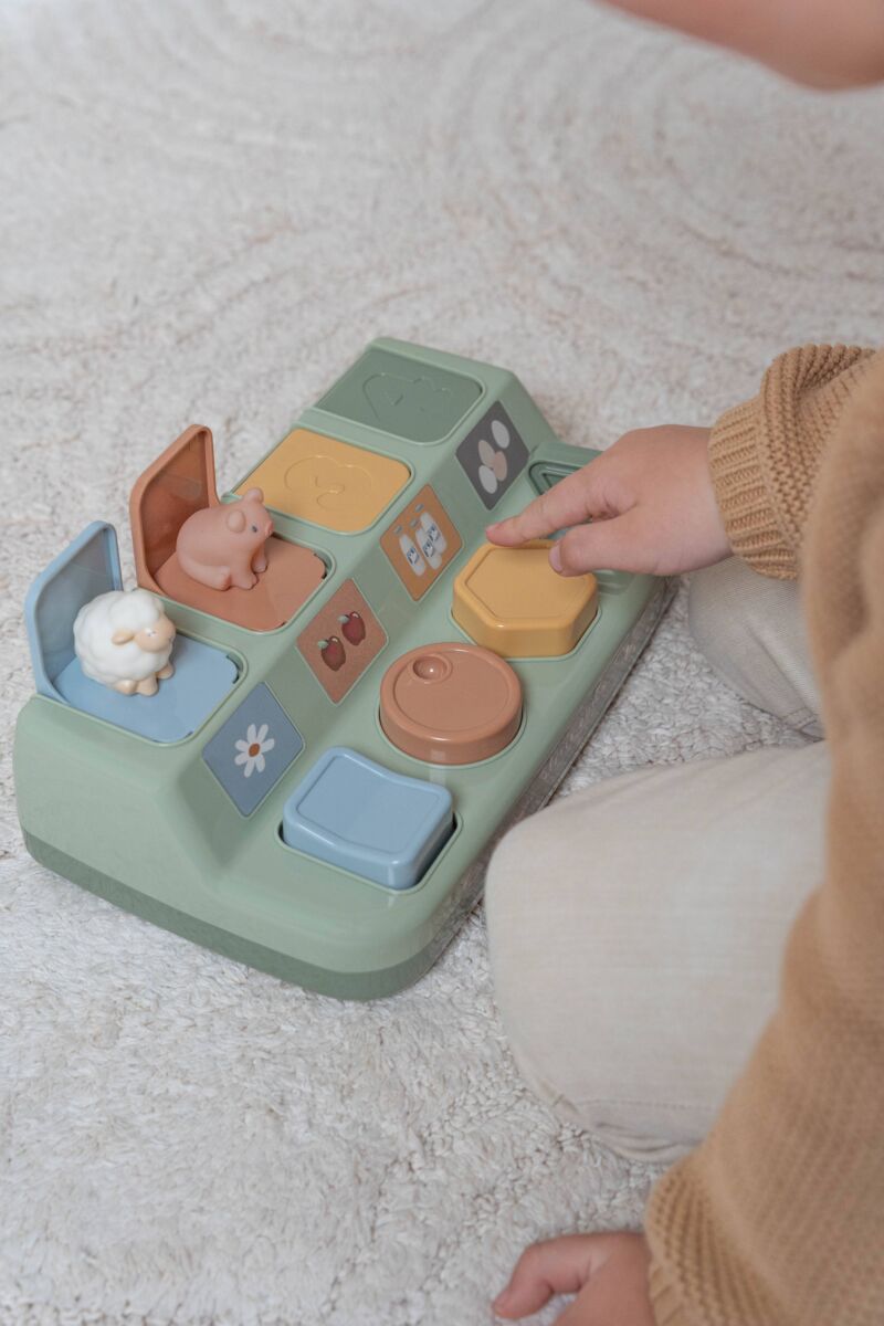 Little Dutch Pop-up dzīvnieku spēle – krāsaina rotaļlieta bērniem motorikas attīstībai