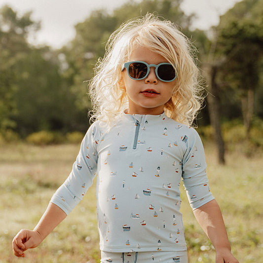 Little Dutch zilas bērnu saulesbrilles – stilīgas UV400 aizsardzības saulesbrilles zēniem un meitenēm vasarai