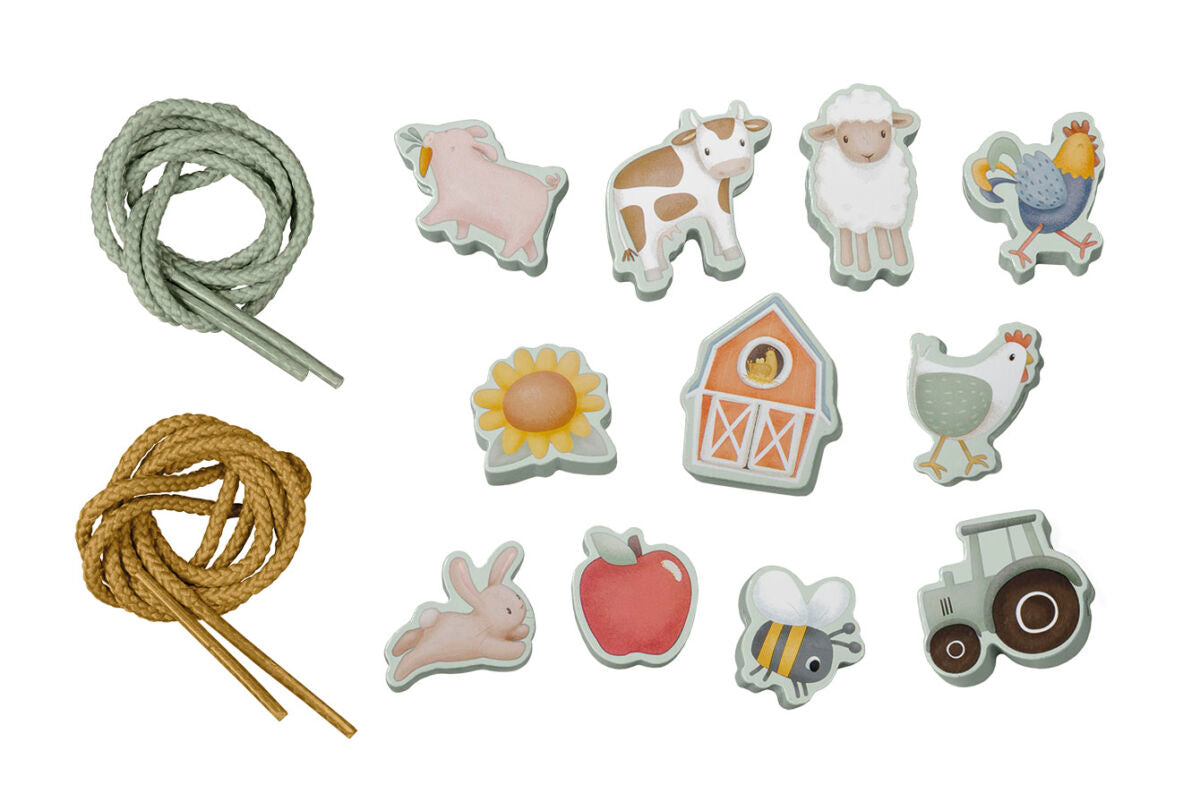 Little Dutch veramās koka krelles bērniem – rotaļlieta motorikas, koordinācijas un koncentrēšanās prasmju attīstībai