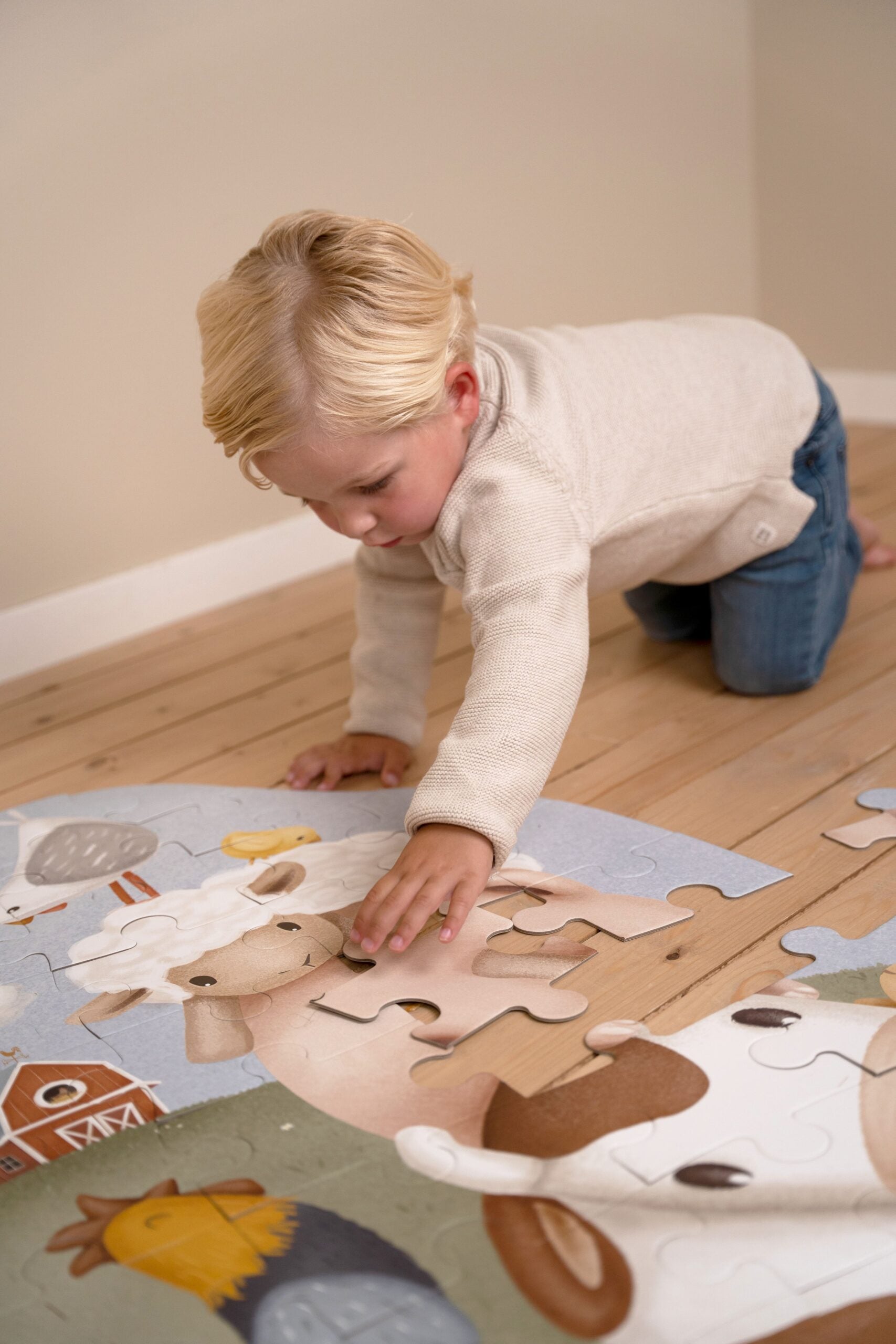 Little Dutch XL grīdas puzle – liela bērnu puzle ar 42 daļām un fermas motīvu