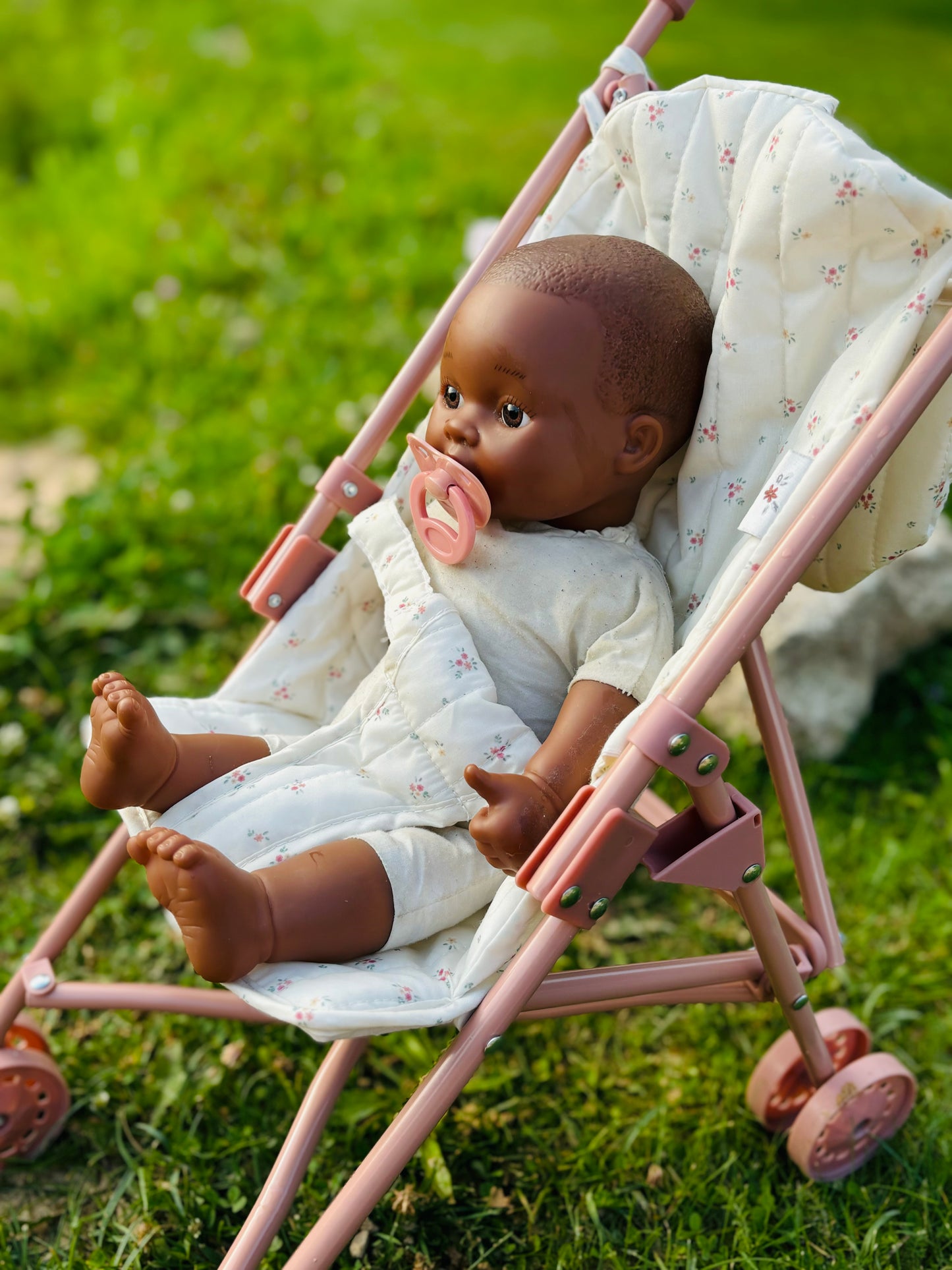 Little Dutch bērnu leļļu rati ar metāla rāmi un auduma sēdekli rotaļām un pastaigām