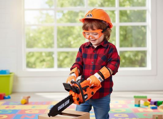 Mazā mežcirtēja rotaļu komplekts ar motorzāģi – aizraujoša rotaļlieta ar skaņas un kustību efektiem bērniem.
