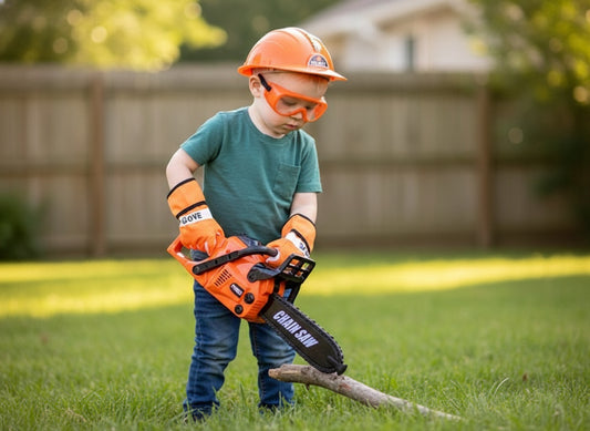 Mazā mežcirtēja rotaļu komplekts ar motorzāģi – aizraujoša rotaļlieta ar skaņas un kustību efektiem bērniem.