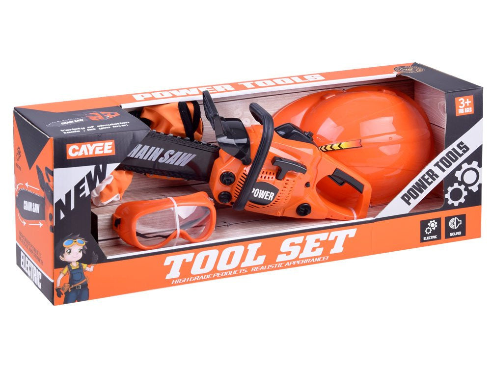 Mazā mežcirtēja rotaļu komplekts ar motorzāģi – aizraujoša rotaļlieta ar skaņas un kustību efektiem bērniem.