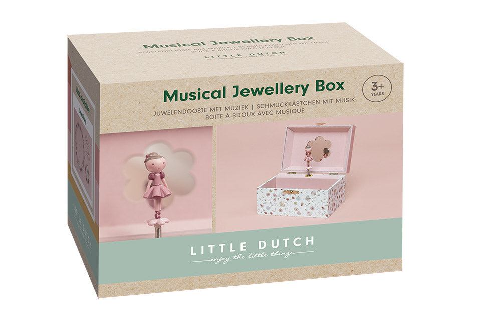 Little Dutch muzikālā rotaslietu lādīte - Ziedi un Tauriņi
