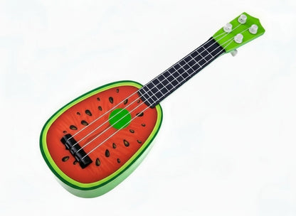 Bērnu ukulele – krāsaina rotaļlieta ar dažādiem dizainiem, kas palīdz apgūt pirmās mūzikas prasmes.