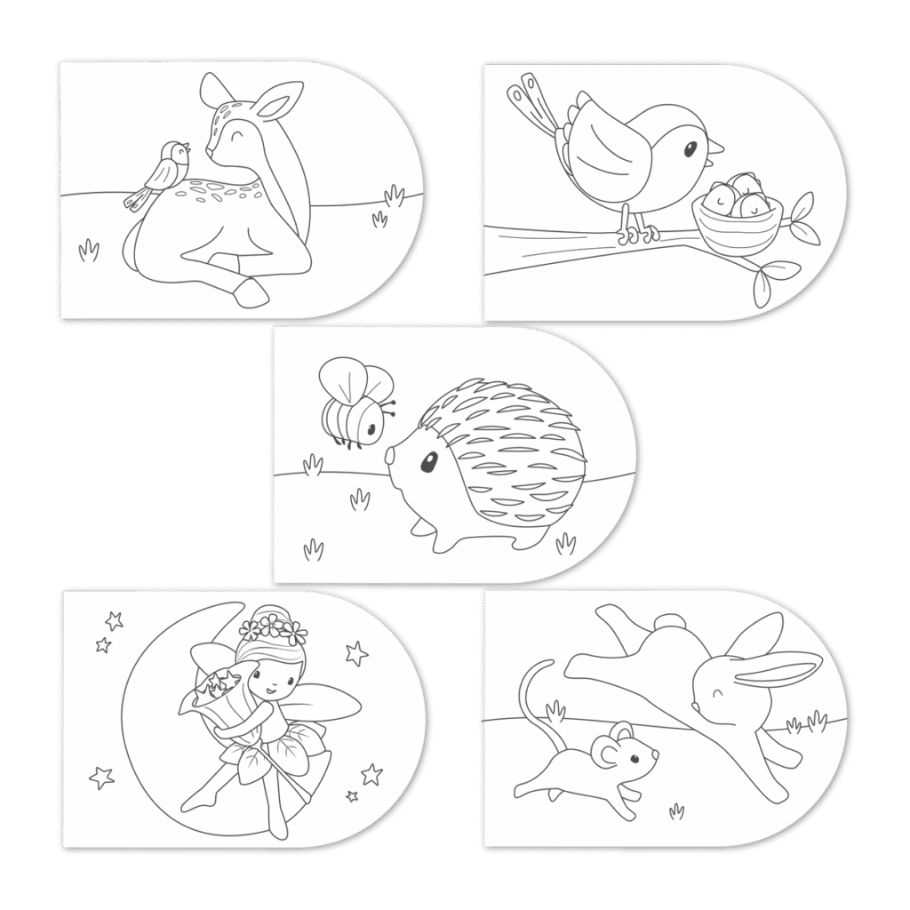 Bērnu krāsojamā grāmatiņa ar otu un akvareļkrāsām, piemērota radošai gleznošanai