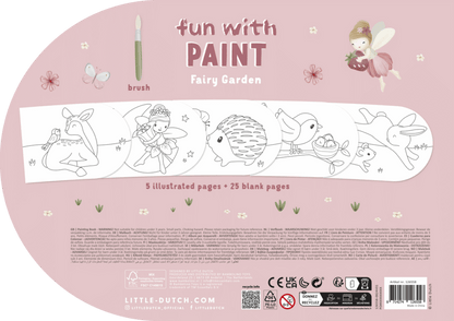 Bērnu krāsojamā grāmatiņa ar otu un akvareļkrāsām, piemērota radošai gleznošanai