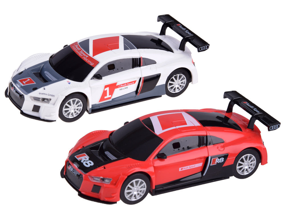 Elektriskā autosacīkšu trase bērniem 4,5 m ar diviem Audi auto un vadības pultīm