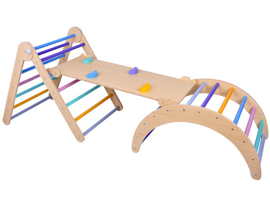 Pikler trīsstūris 3in1 Kāpšanas montesori koka rotaļlieta