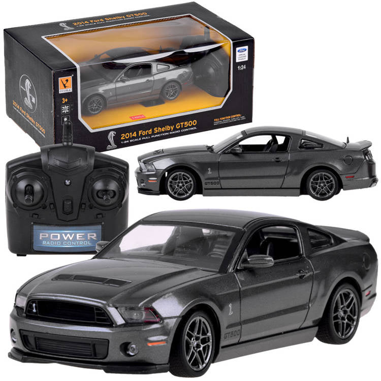 Ford Shelby GT500 tālvadības rotaļu auto – licencēts 1:24 modelis ar 2.4GHz pulti un sportisku dizainu.