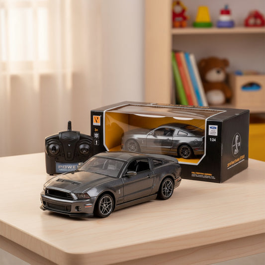 Ford Shelby GT500 tālvadības rotaļu auto – licencēts 1:24 modelis ar 2.4GHz pulti un sportisku dizainu.