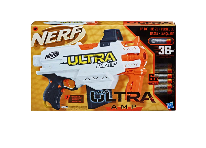 Hasbro Nerf Ultra AMP šautriņu pistole bērniem ar 6 šautriņām – rotaļlieta aktīvām spēlēm
