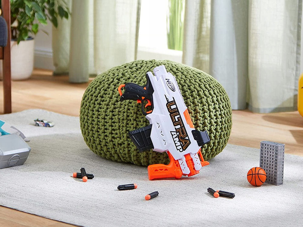 Hasbro Nerf Ultra AMP šautriņu pistole bērniem ar 6 šautriņām – rotaļlieta aktīvām spēlēm