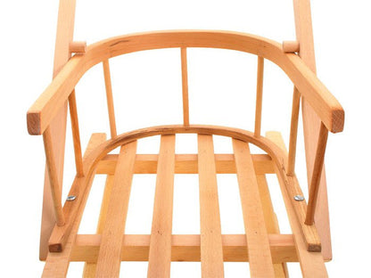 Koka ragavas bērniem ar metāla sliecēm un stumjamo rokturi – drošas un ērtas ziemas pastaigām