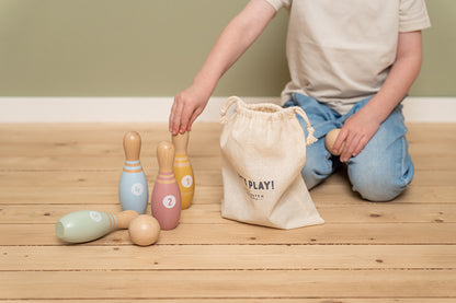 Little Dutch boulings komplekts bērniem – koka boulings rotaļlieta motorikas attīstībai un jautrām spēlēm