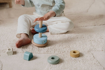 Little Dutch koka gredzenu piramīda Meža draugi – izglītojoša rotaļlieta bērniem motorikas attīstīšanai