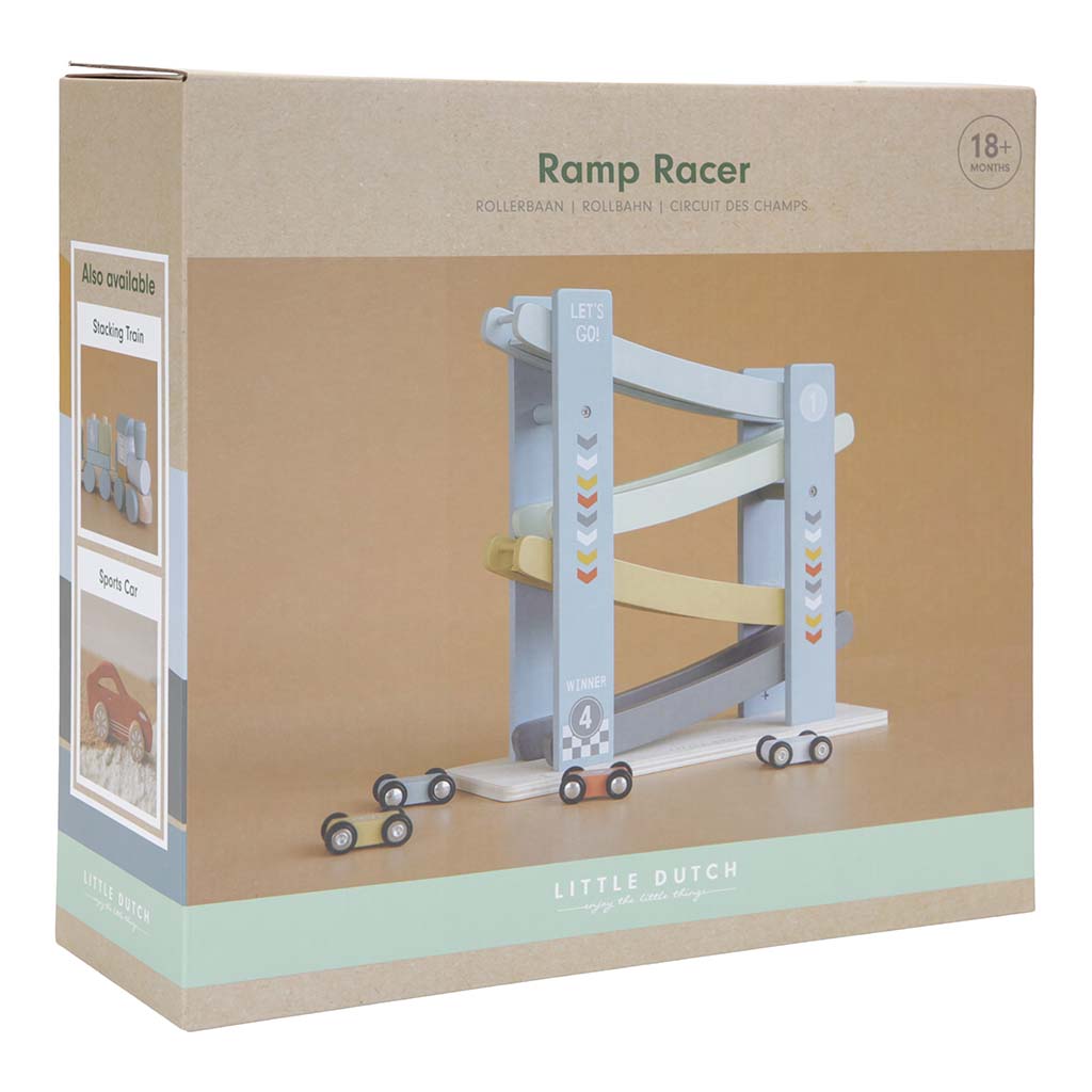 Little Dutch koka mašīnu trase – izglītojoša koka rotaļlieta bērniem