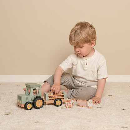 Little Dutch koka traktors bērniem no 1 gada vecuma ar piekabi un dzīvniekiem