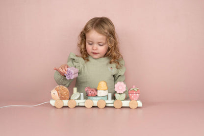 Little Dutch koka vilcieniņš Pasaku Dārzs – izglītojoša rotaļlieta bērniem ar dzīvniekiem un ziediem