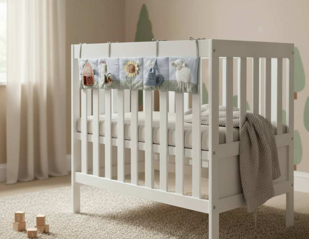 Little Dutch mazuļu aktivitāšu grāmatiņa “Mazā ferma” – attīstoša rotaļlieta ar pieskares un skaņu elementiem.