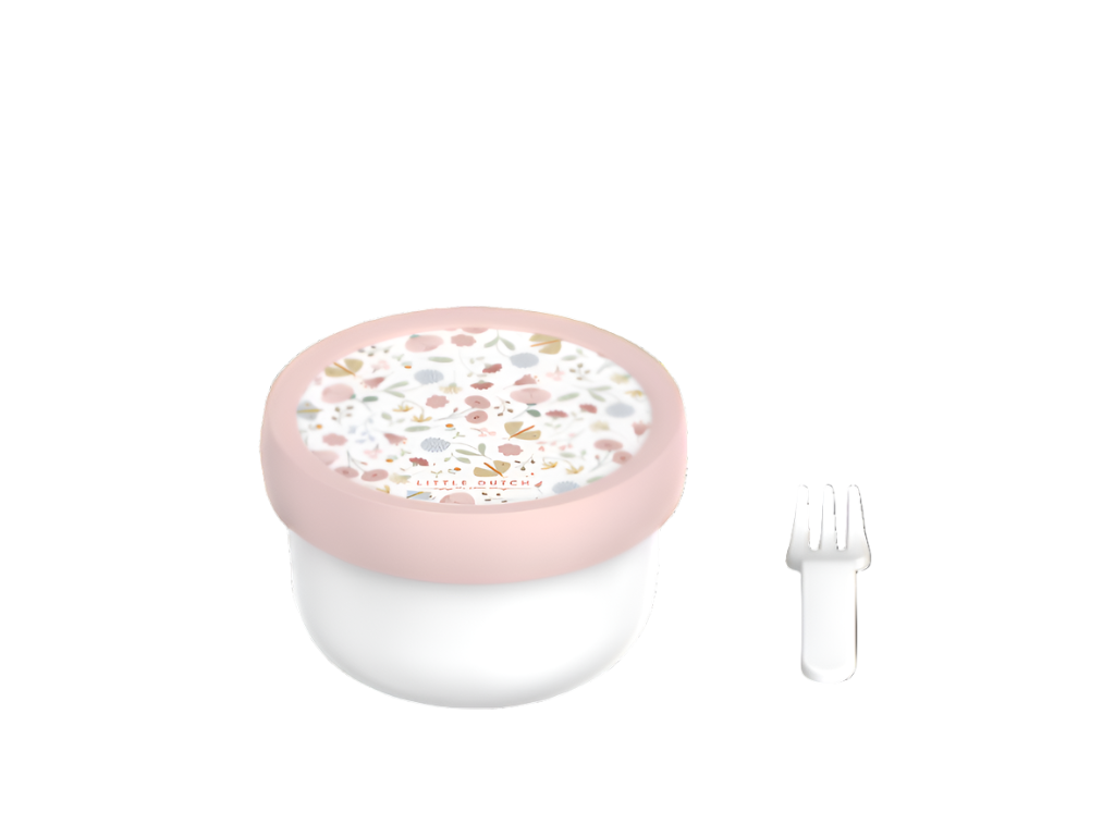 Little Dutch uzkodu trauciņš – ziedu un tauriņu dizains, piemērots bērniem uzkodām ceļā