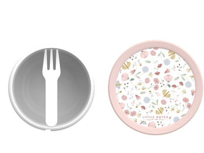 Little Dutch uzkodu trauciņš – ziedu un tauriņu dizains, piemērots bērniem uzkodām ceļā