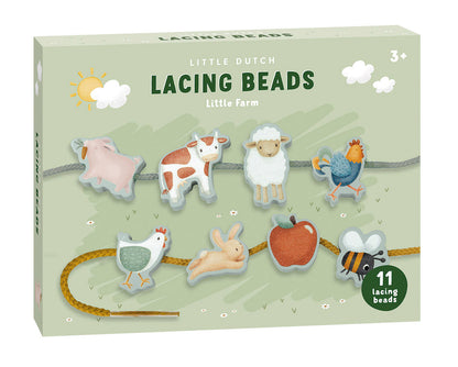 Little Dutch veramās koka krelles bērniem – rotaļlieta motorikas, koordinācijas un koncentrēšanās prasmju attīstībai