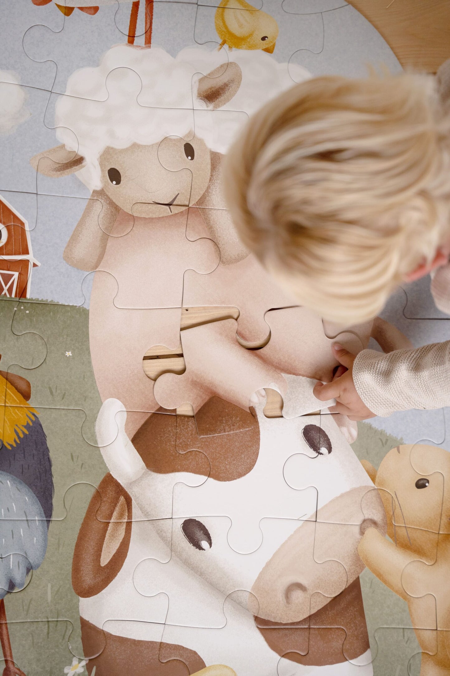 Little Dutch XL grīdas puzle – liela bērnu puzle ar 42 daļām un fermas motīvu