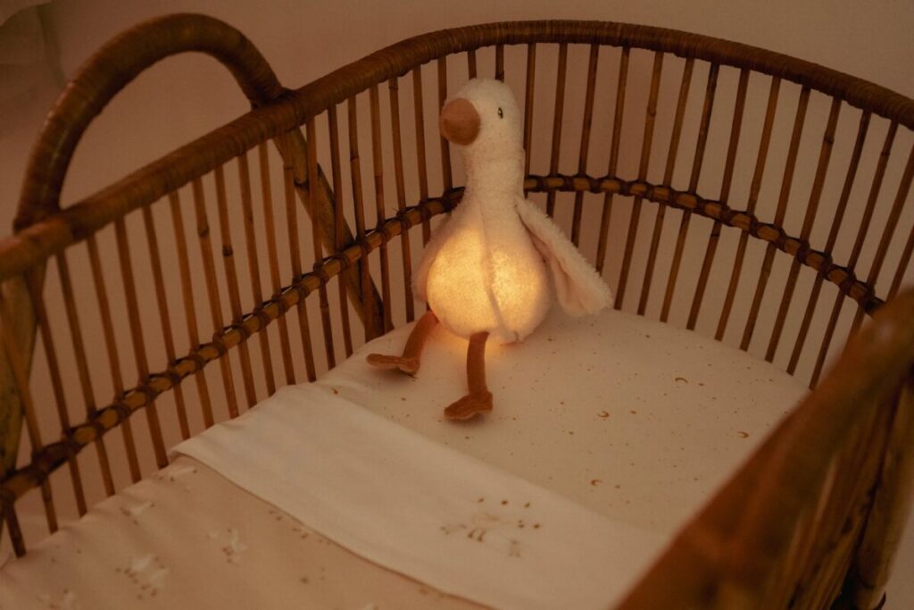 Little Dutch zoss ar skaņu un gaismu – mīksta mīļmantiņa mazulim ar LED nakts gaismu un šūpuļdziesmām.