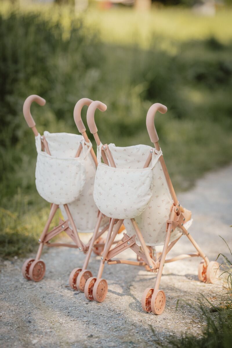 Little Dutch bērnu leļļu rati ar metāla rāmi un auduma sēdekli rotaļām un pastaigām