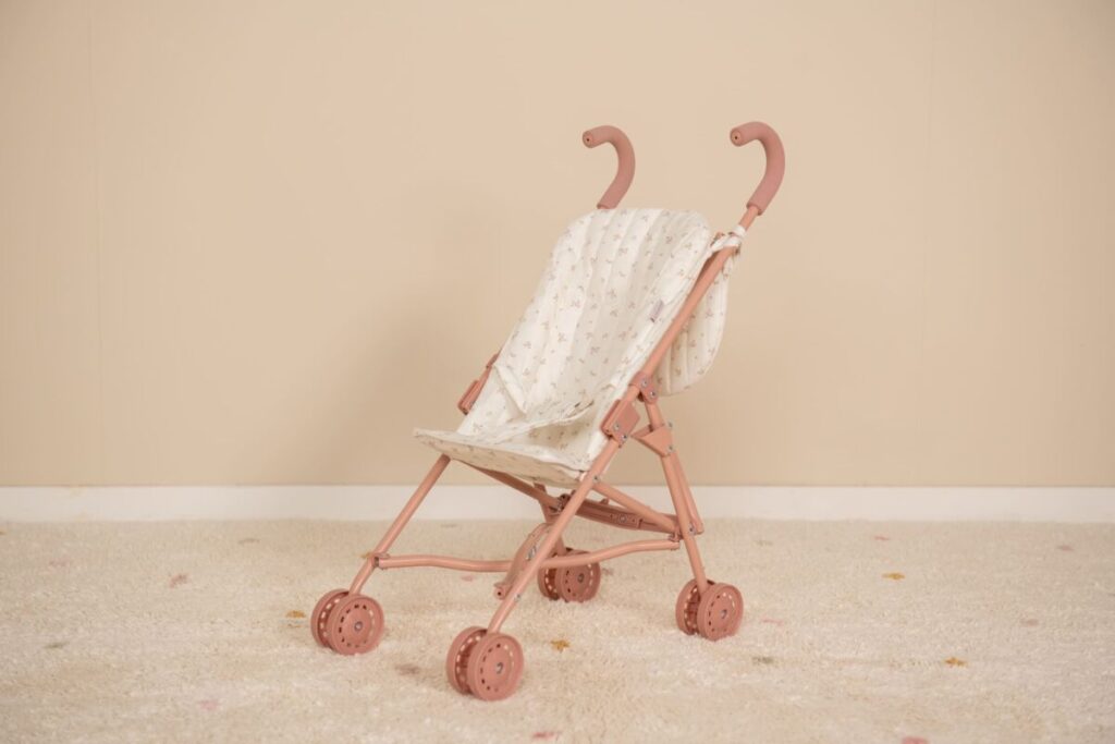 Little Dutch bērnu leļļu rati ar metāla rāmi un auduma sēdekli rotaļām un pastaigām