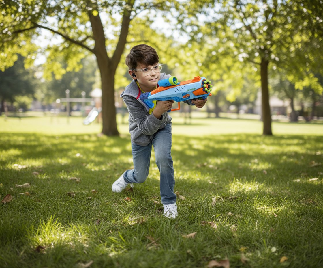 Nerf Elite JR Rookie Pack šautriņu pistole bērniem ar 32 šautriņām un 4 mērķiem aktīvai spēlei.