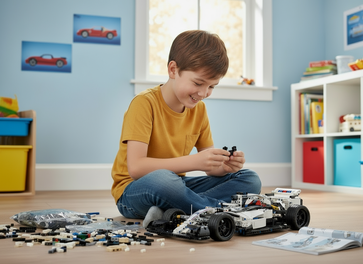 Tehniskais konstruktors Formula 1 auto ar 1152 detaļām – radoša būvēšanas rotaļlieta bērniem