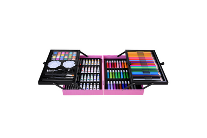 Vienradža mākslas komplekts koferītī meitenēm ar krāsām un flomāsteriem.